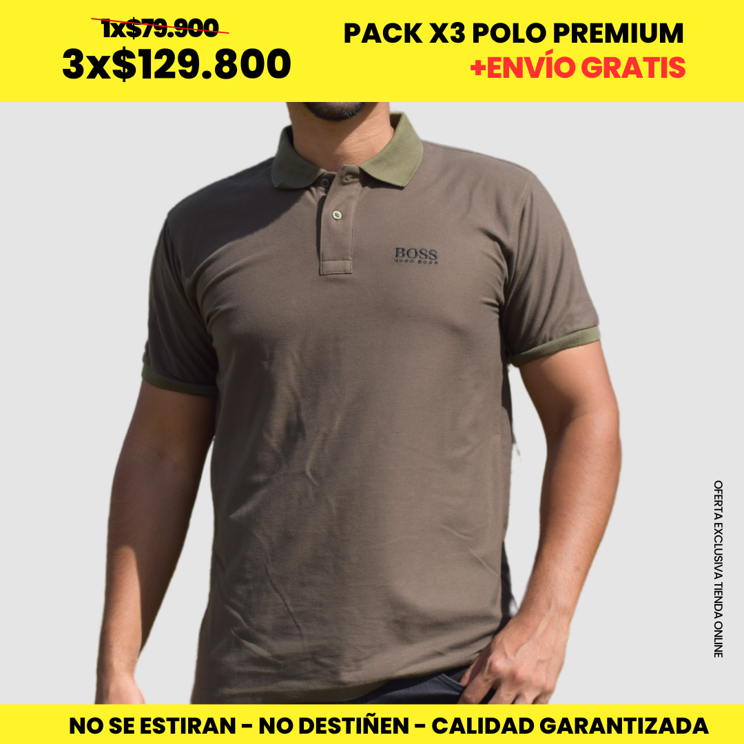 Camiseta Tipo Polo PL Pack x3 Ref PL01